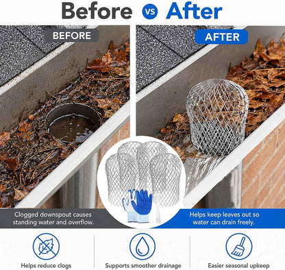 🏠🍂 Aluminum Alloy Gutter Guard Filter – Anti-Clog Leaf & Debris Catcher for Downspouts 🌧️