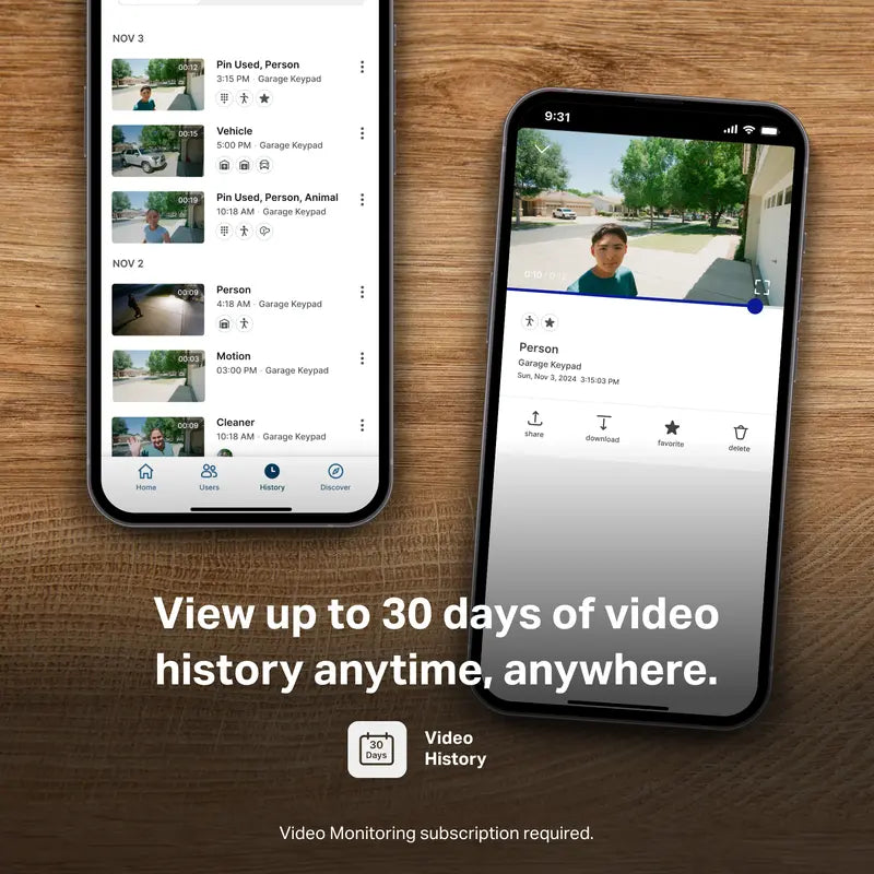 🏠📹 Smart Garage Door Video Keypad – Wide-Angle Camera, Custom PINs & myQ App Access 🔑