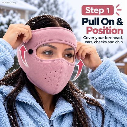 ❄️ Winter Face Cover with Clear Eye Shield – Adjustable Cold-Weather Balaclava 🥽