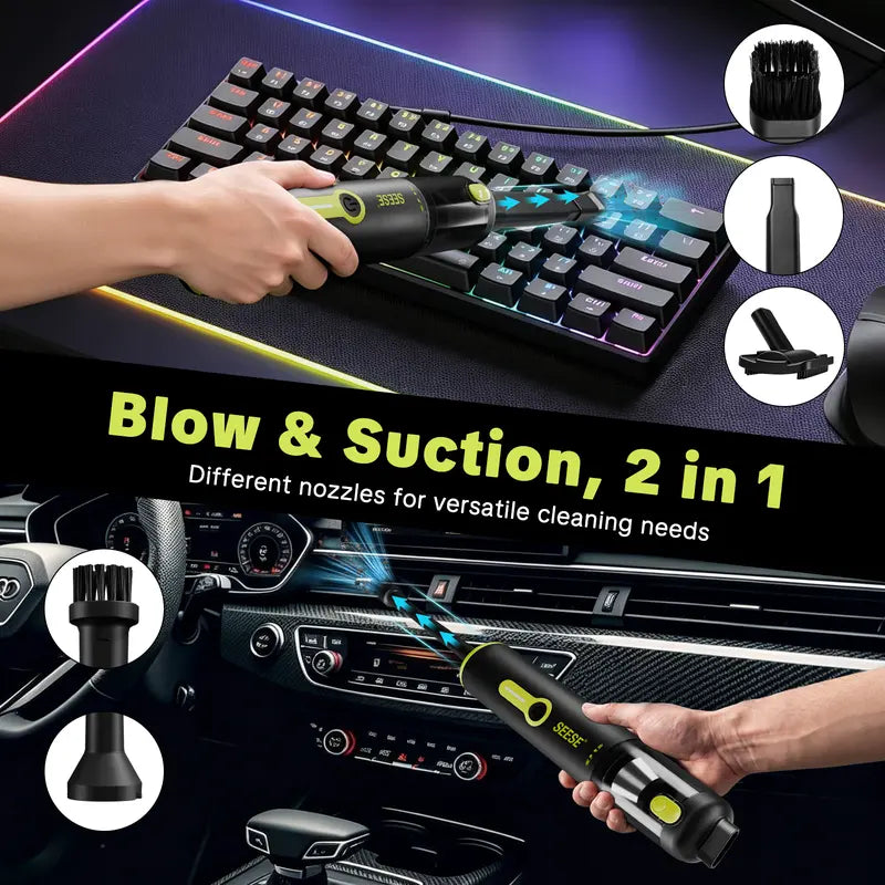 Car Vacuum Portable Cordless, 20000Pa 2 in 1 Vacuum Cleaner&Air Duster