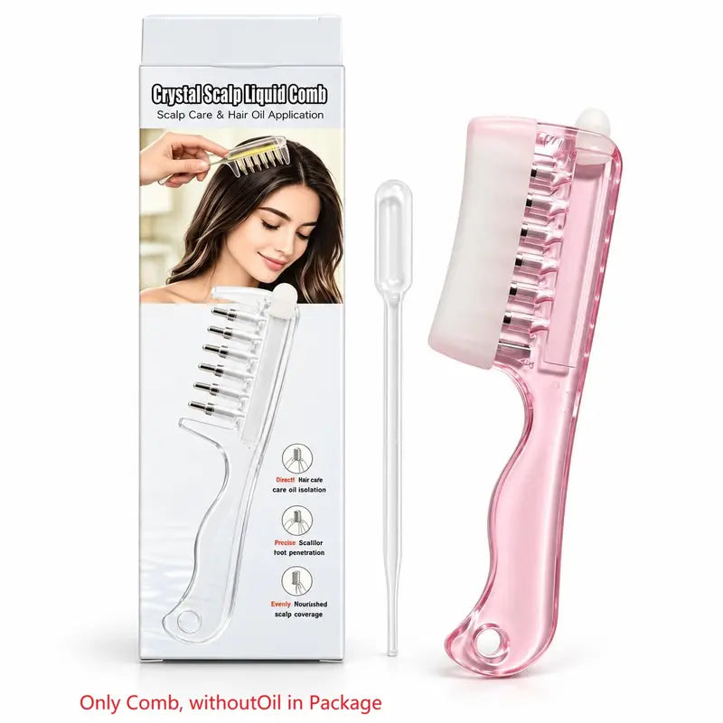 Refillable scalp liquid applicator comb