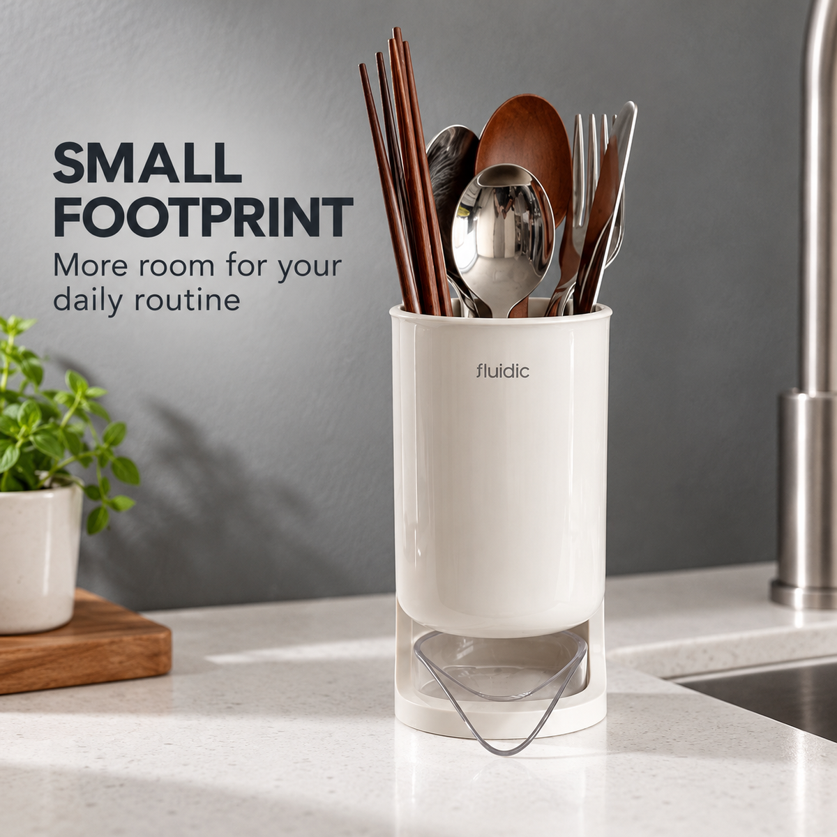 ✨✨Draining Utensil Holder – Compact Countertop Organizer for Chopsticks, Spoons & Forks