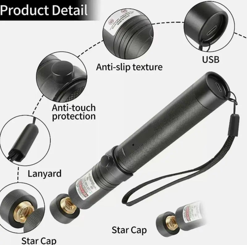 Rechargeable Green Laser Pointer/ Line Light Flashlight