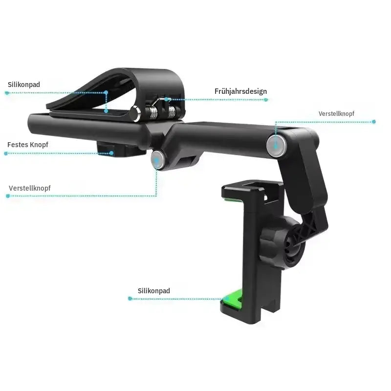 🚗📱 Car Phone Mount – Long Adjustable Arm, 360° Rotation & Secure Anti-Scratch Clamp 🎥