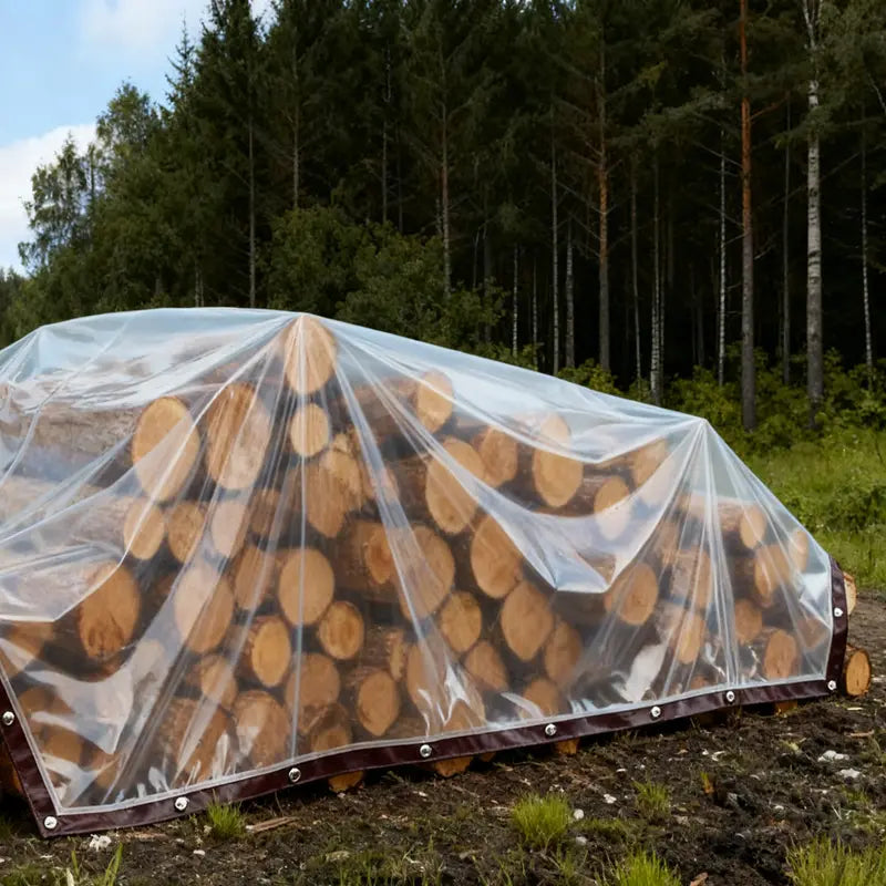 🌧️ Clear Waterproof PE Tarp – Transparent Outdoor Cover with Metal Grommets 🏕️
