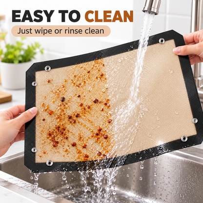 🍪 Snap-Up Reusable Baking Mat – Foldable Raised-Edge Oven Liner for Easy Cleanup ✨