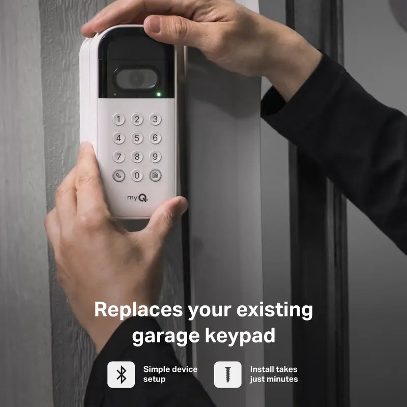 🏠📹 Smart Garage Door Video Keypad – Wide-Angle Camera, Custom PINs & myQ App Access 🔑