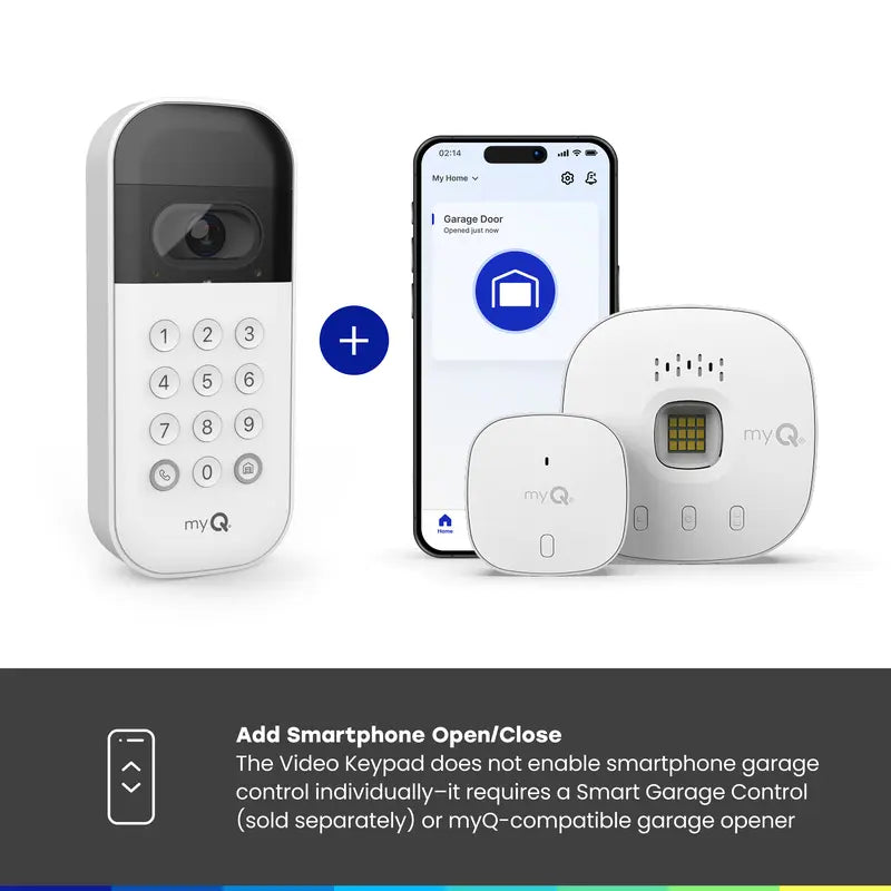🏠📹 Smart Garage Door Video Keypad – Wide-Angle Camera, Custom PINs & myQ App Access 🔑