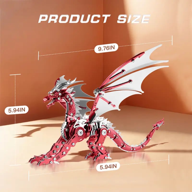 3D Metal Dragon Puzzle Kit – Mechanical DIY Model for Adults & Teens