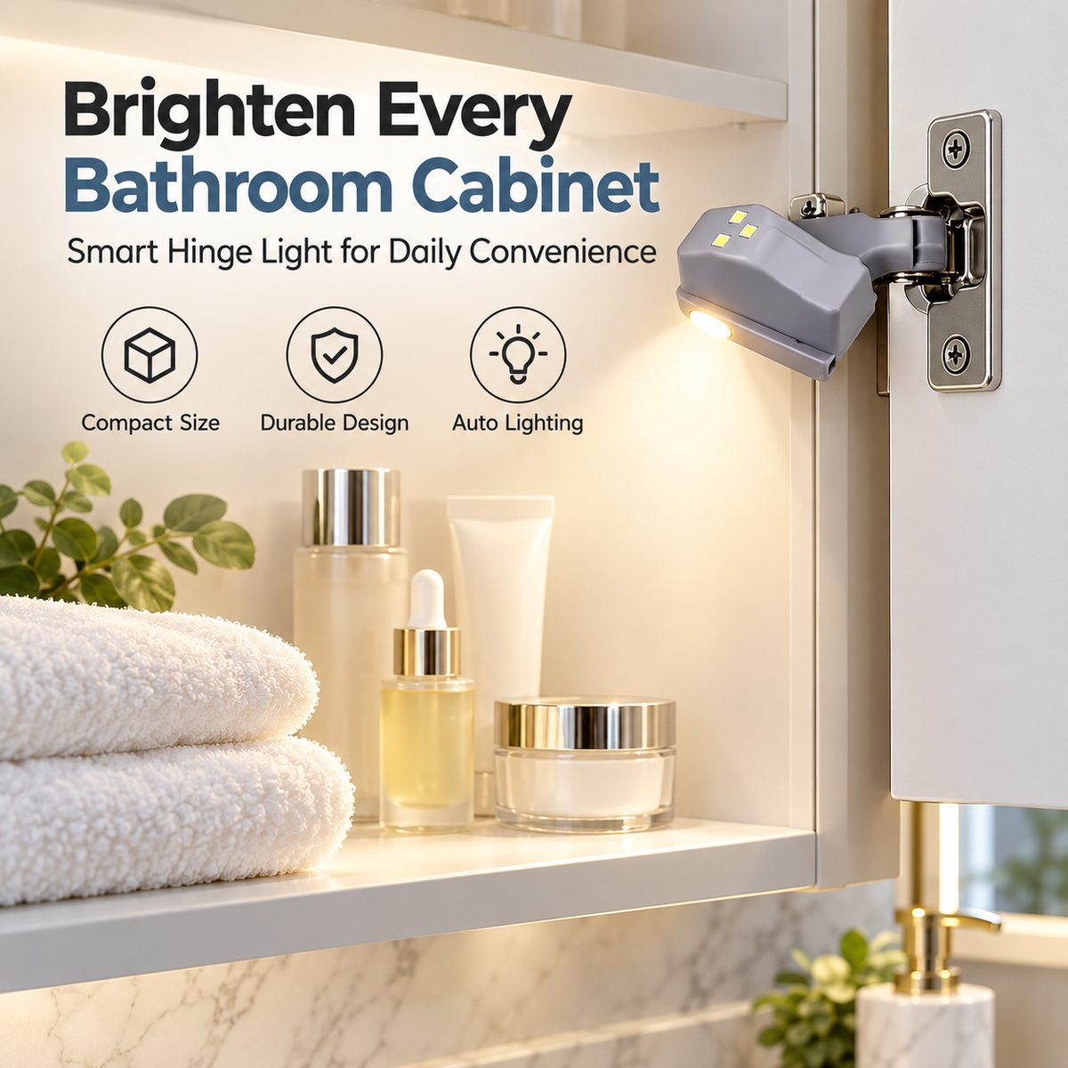 💡💡Smart Motion Sensor LED Hinge Light – Auto-On Cabinet Lighting for Wardrobes, Kitchen Cabinets & Shoe Storage