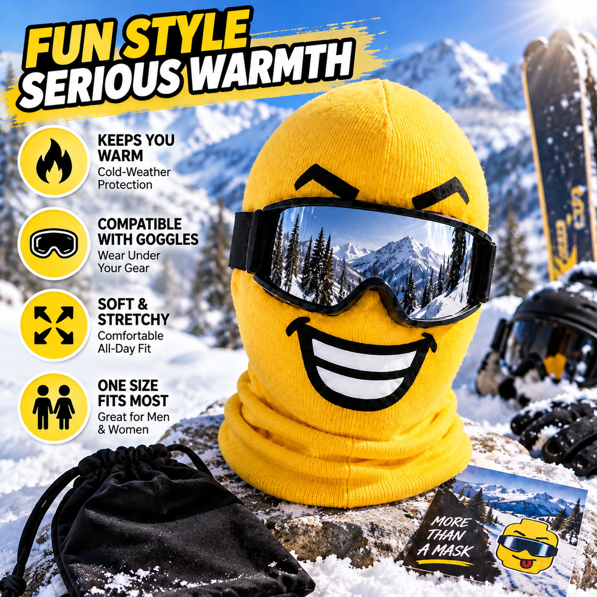 😎 Funny Face Ski Mask – Full-Cover Winter Balaclava