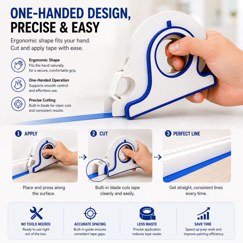 🌟📏Painter’s Masking Tape Applicator – Faster Paint Prep for Neat, Consistent Tape Placement