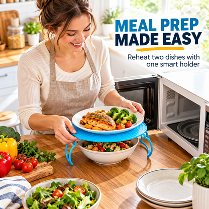 🍽️ 3-in-1 Plastic Microwave Plate Holder ✨