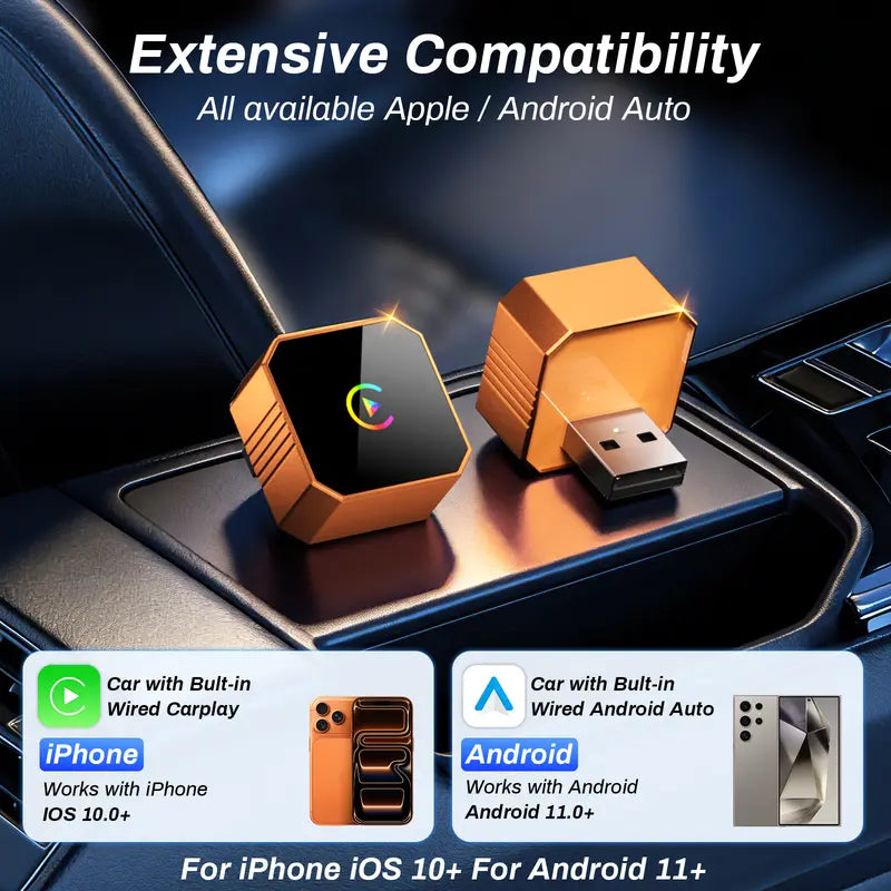 🚗📱 2027 Wireless CarPlay & Android Auto Adapter – Converts Wired to Wireless with OTA Updates ✨