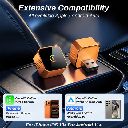 🚗📱 2027 Wireless CarPlay & Android Auto Adapter – Converts Wired to Wireless with OTA Updates ✨