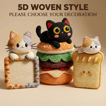SmartWell Woven-Look Cat Scratcher Pad – Self-Adhesive Geometric Felt Furniture Protector with Bonus Toy