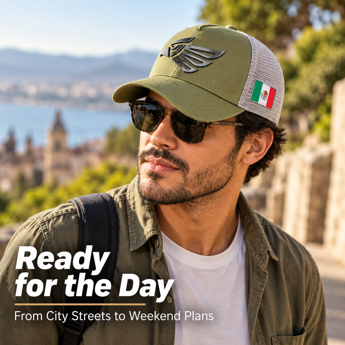 🧢☀️ Unisex Mexican Eagle Baseball Net Cap – Adjustable Outdoor Snapback Trucker Hat 🦅