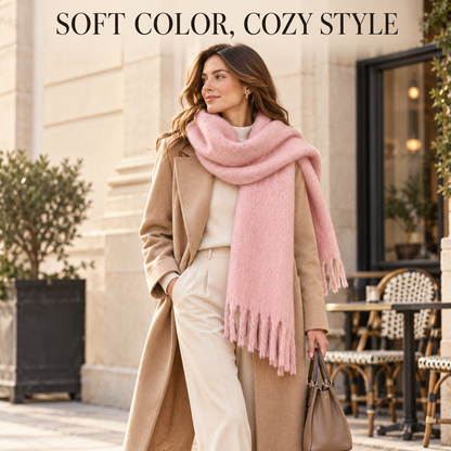 🧣🍂Solid Color Tassel Scarf – Thick & Cozy Fall-Winter Style for Women & Men