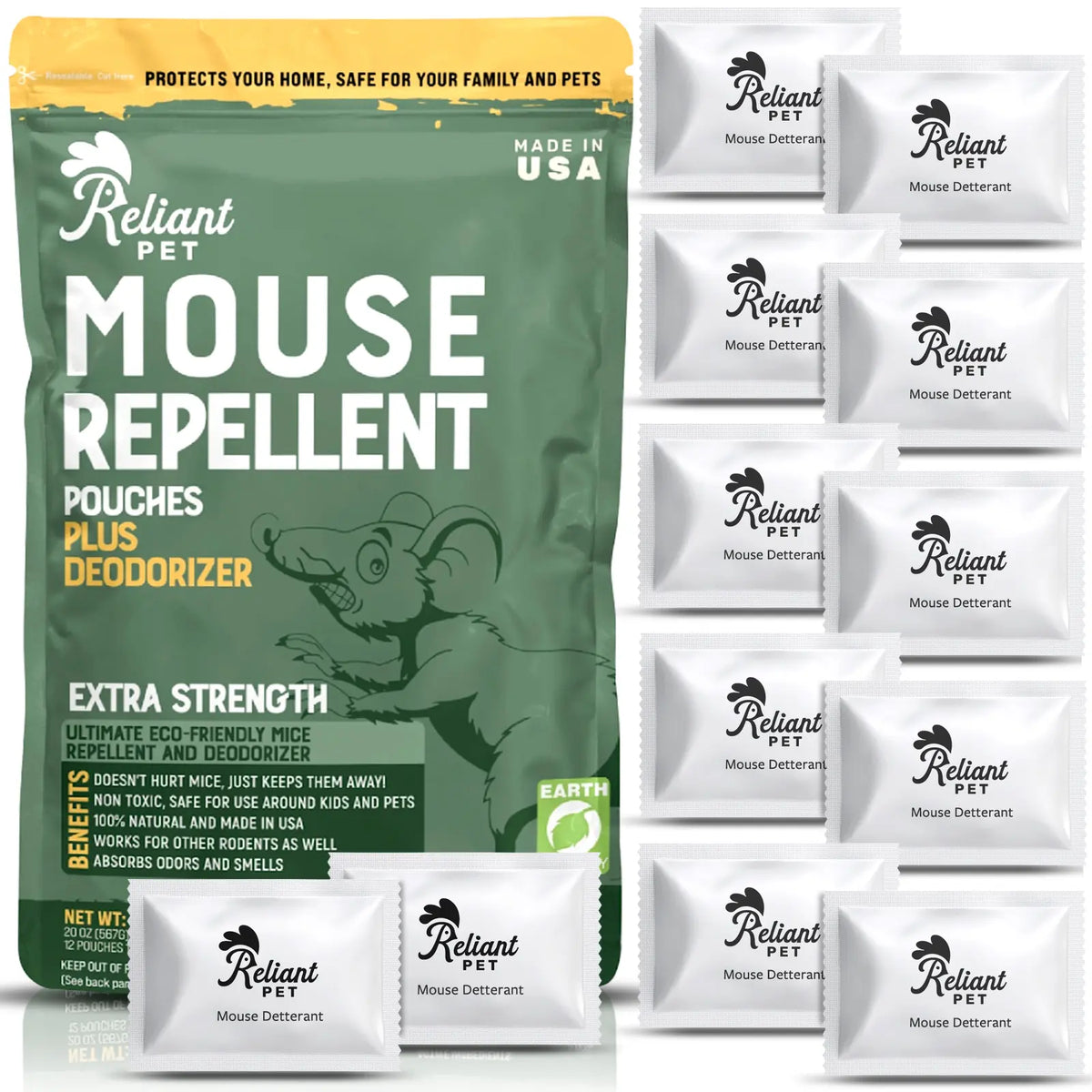 🐭🐭12-Pack Mouse Repellent Pouches – Easy-to-Use Rodent Deterrent for Cars, Garages & Home