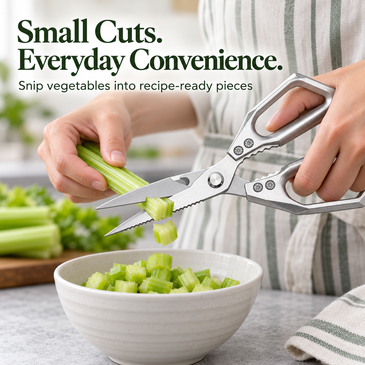 Heavy-Duty Stainless Steel Kitchen Shears – Detachable Blades for Easy Cleaning & Everyday Food Prep