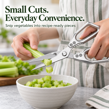 Heavy-Duty Stainless Steel Kitchen Shears – Detachable Blades for Easy Cleaning & Everyday Food Prep