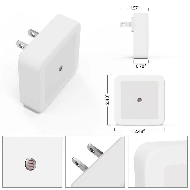 💡🔌Dusk-to-Dawn LED Plug-In Night Lights, 6-Pack – Warm White, 0.5W for Bedrooms, Bathrooms & Hallways