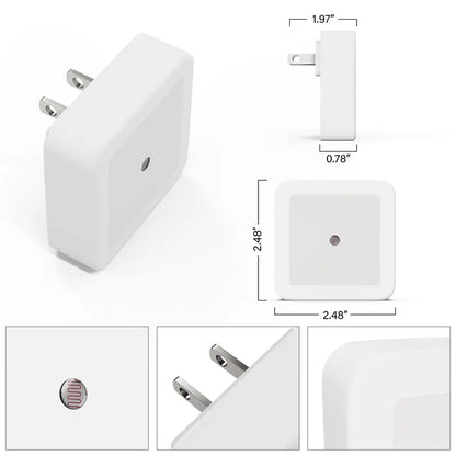 💡🔌Dusk-to-Dawn LED Plug-In Night Lights, 6-Pack – Warm White, 0.5W for Bedrooms, Bathrooms & Hallways