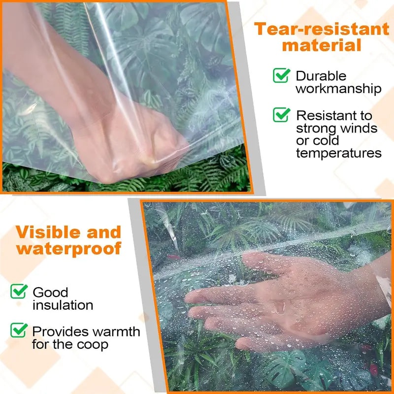 🌧️ Clear Waterproof PE Tarp – Transparent Outdoor Cover with Metal Grommets 🏕️