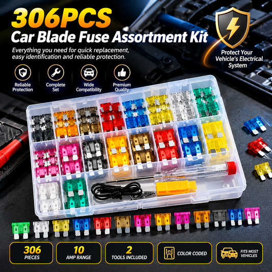 306PCS Colorful Car Blade Fuse Assortment Set for Automotive Safety