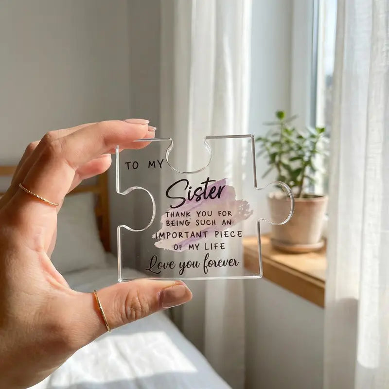 To My Sister Acrylic Puzzle Plaque - 2