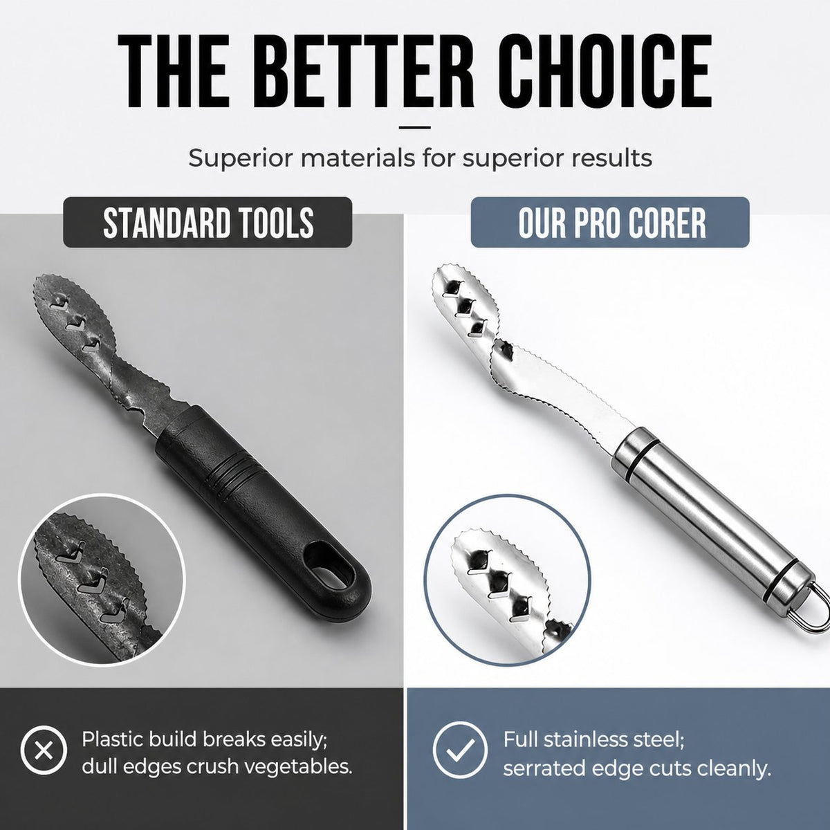 🌶️ Premium 304 Stainless Steel Pepper Corer – Kitchen Vegetable Seed Remover ✨