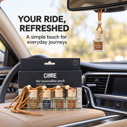 Car Fragrance Set – 8ml Each, Citrus, Lavender, Tangerine & Musk Scent Bundle
