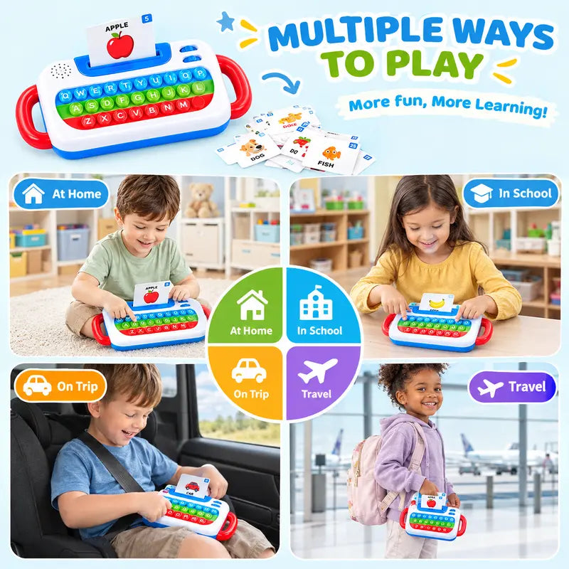 Interactive Pop It learning keyboard for kids