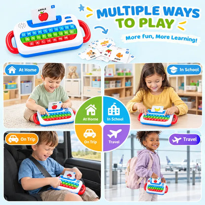 Interactive Pop It learning keyboard for kids