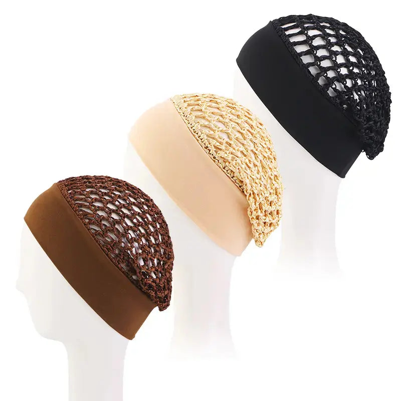 🌙 3-Pack Soft Sleep Bonnets – Stretchy Wide Band for Nighttime Hair Protection ✨