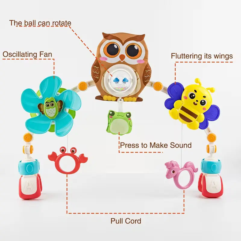 👶 Baby Stroller Toy Arch – Adjustable Sensory Activity Toys for Ages 0–18 Months 🧸