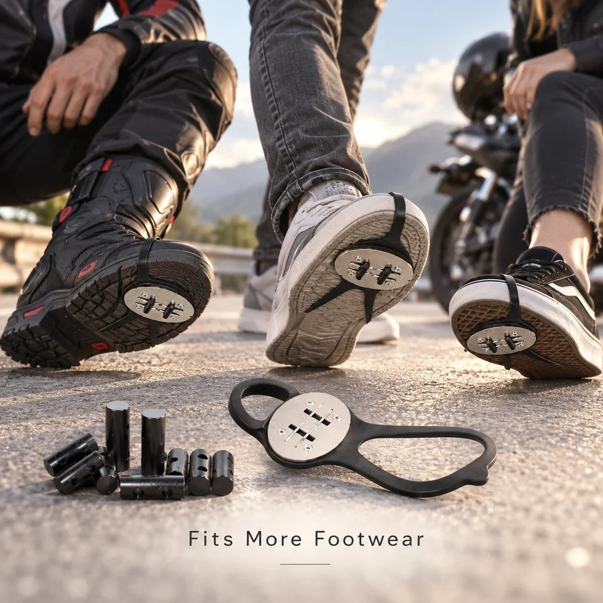 🌟✨ RoadFlare Motorcycle Boot Spark Sliders