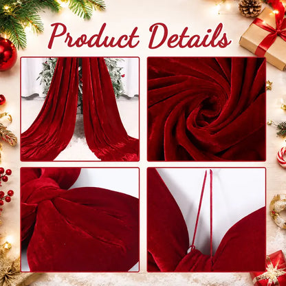 🎀🎄 6.5ft Giant Burgundy Velvet Christmas Bow – Festive Décor for Trees, Windows & Walls ✨✨
