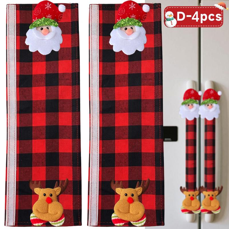 Plush Christmas appliance handle covers