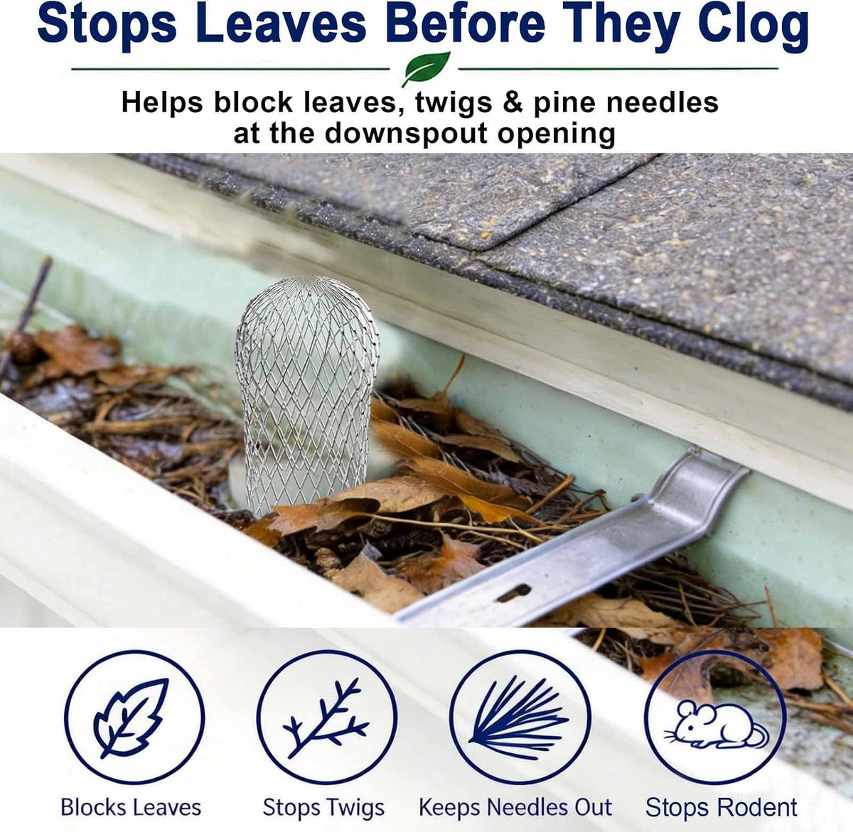 🏠🍂 Aluminum Alloy Gutter Guard Filter – Anti-Clog Leaf & Debris Catcher for Downspouts 🌧️