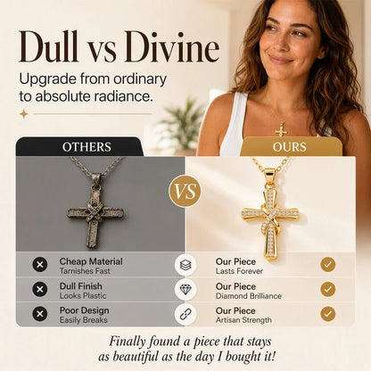 ✨💎 Women's Sparkling Twisted Knot Cross Pendant Necklace ✝️