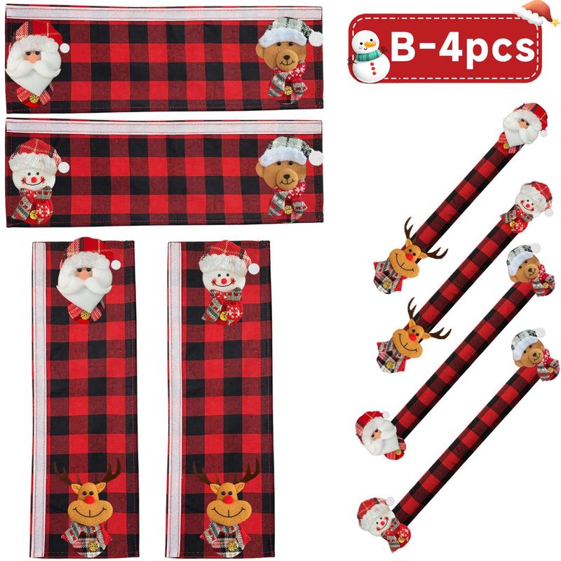 Plush Christmas appliance handle covers