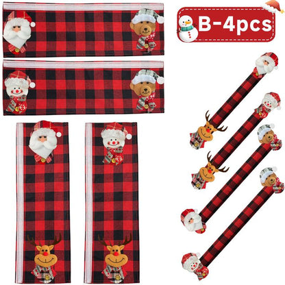 Plush Christmas appliance handle covers