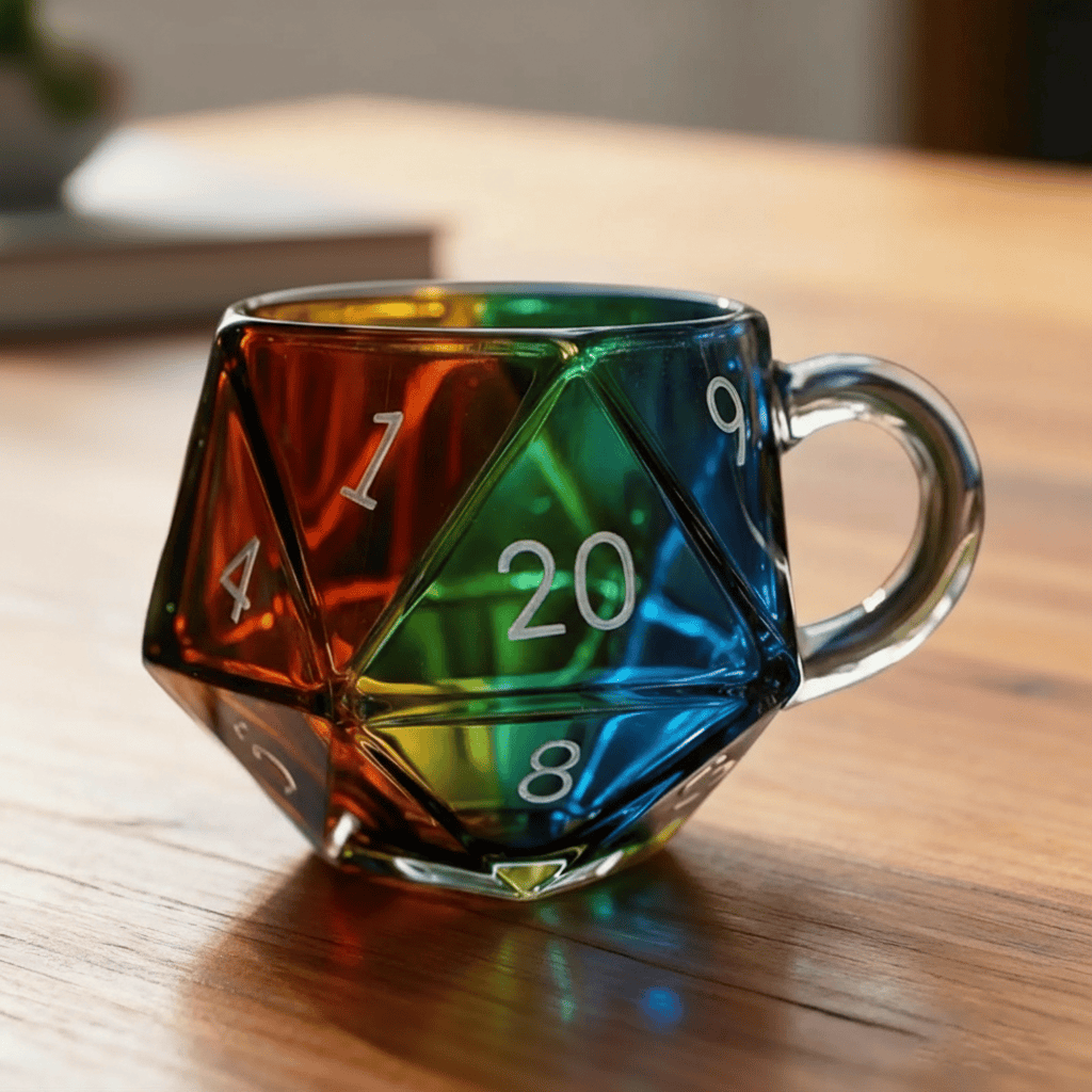 D20 Dice Glass Mug