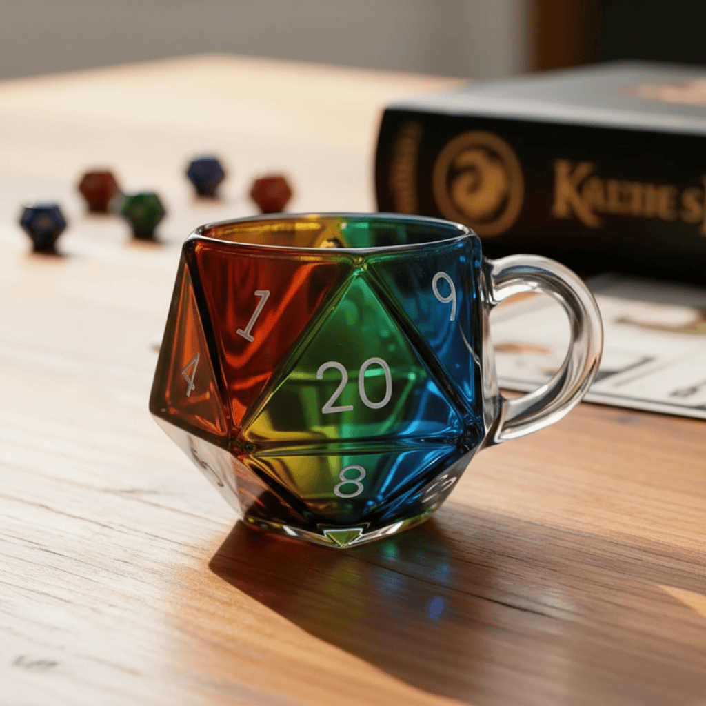 D20 Dice Glass Mug