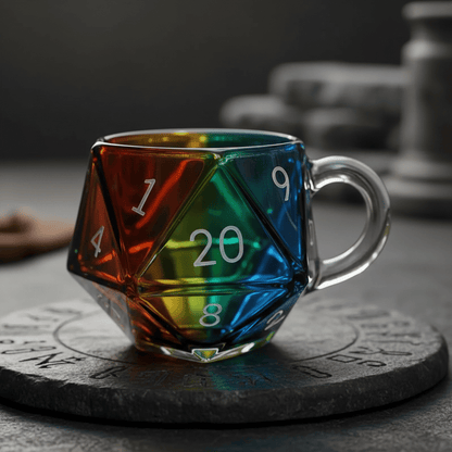 D20 Dice Glass Mug