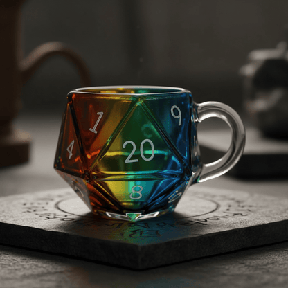 D20 Dice Glass Mug