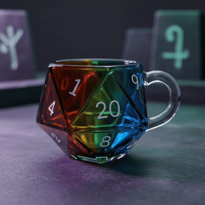 D20 Dice Glass Mug
