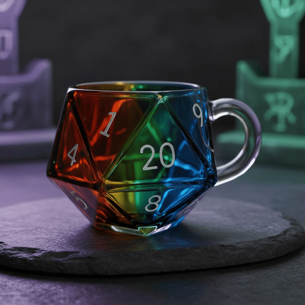 D20 Dice Glass Mug