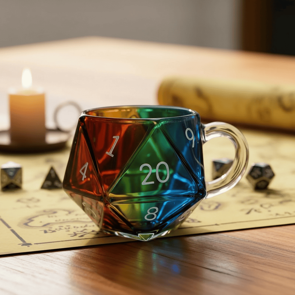 D20 Dice Glass Mug